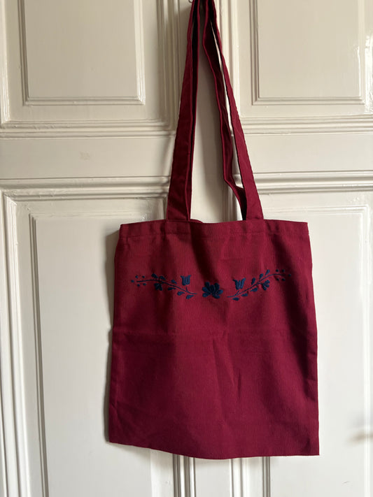 Bordo & Navy Tote Bag