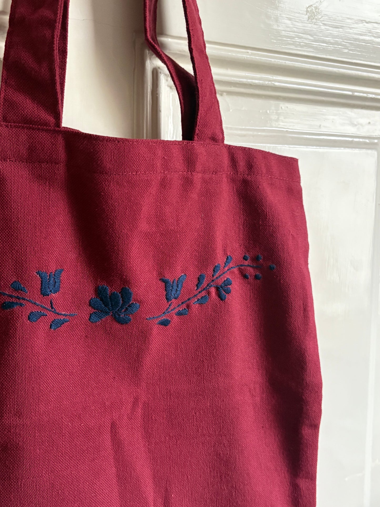 Bordo & Navy Tote Bag